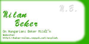 milan beker business card